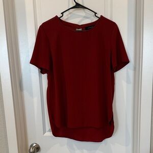 Atmosphere Short Sleeve Blouse in Wine Red